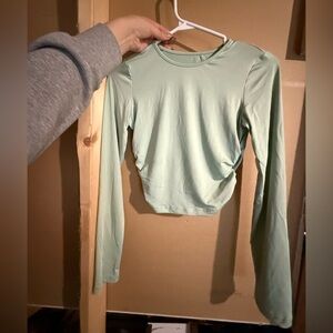 SHEIN Light/Mint Green Long Sleeve Top